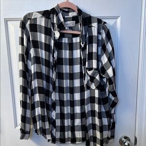 Black and White Checkered women's Shirt